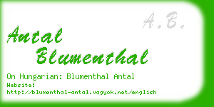 antal blumenthal business card